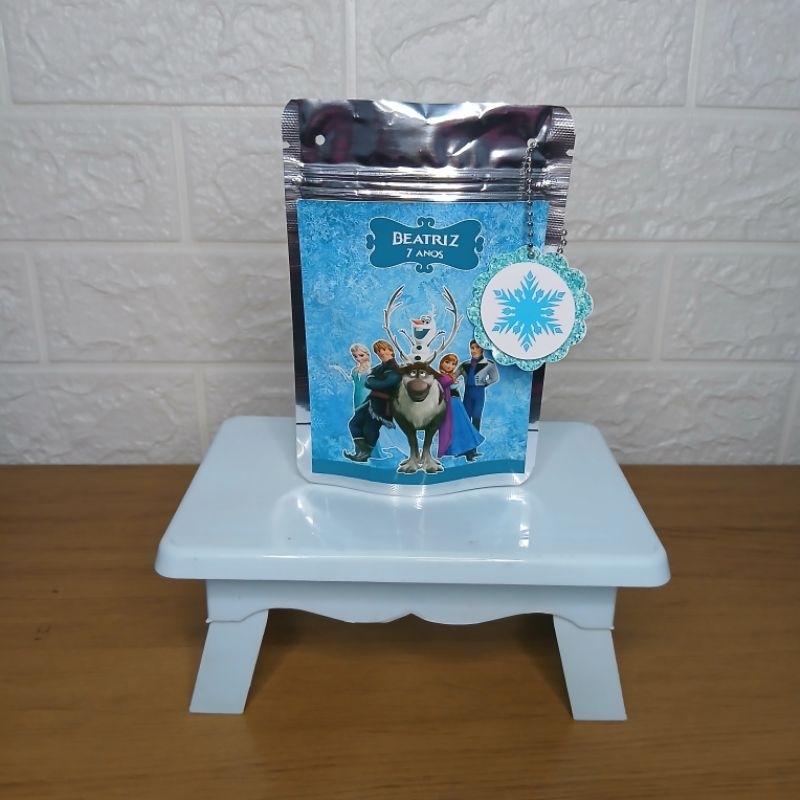Saquinho Metalizado Ziplock 10x15 Frozen Personalizado /Lembrancinha de Festa /Aniversário