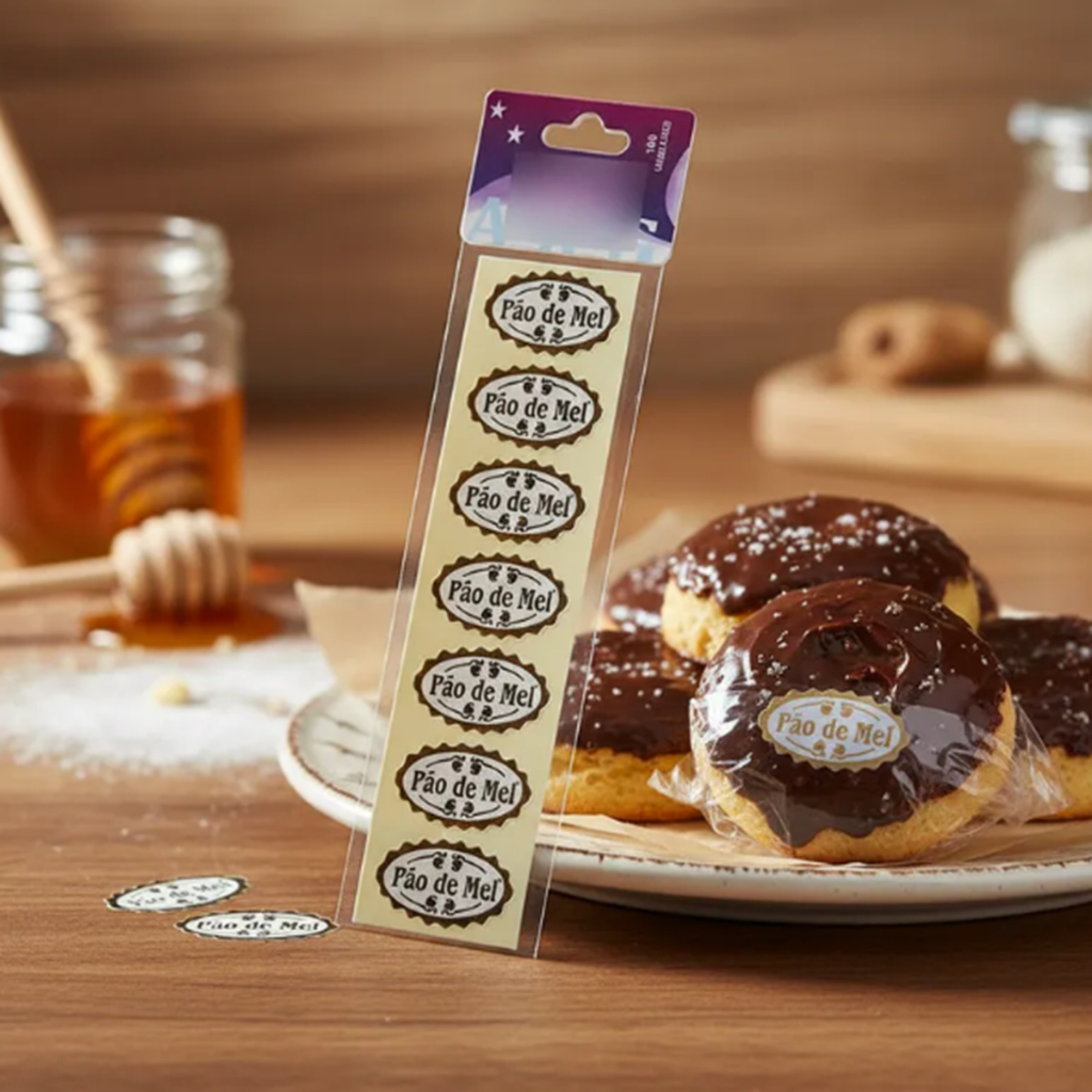 500 etiqueta Adesiva pão de mel decorativa dourada ARG em Oferta na Shopee