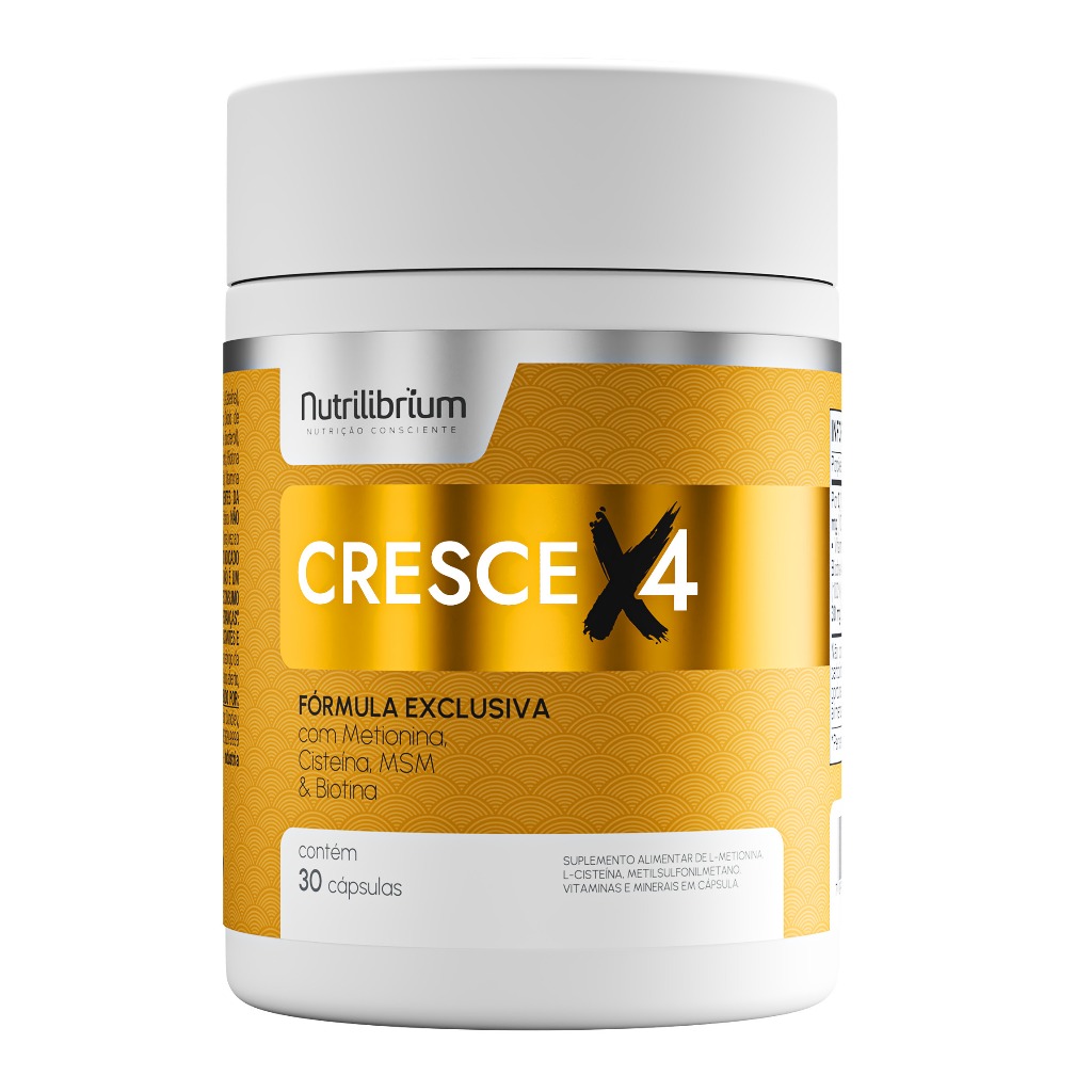Cresce X4 Biotina Mais Volume Mais Brilho 30 Cápsulas Nutrilibrium em Oferta na Shopee