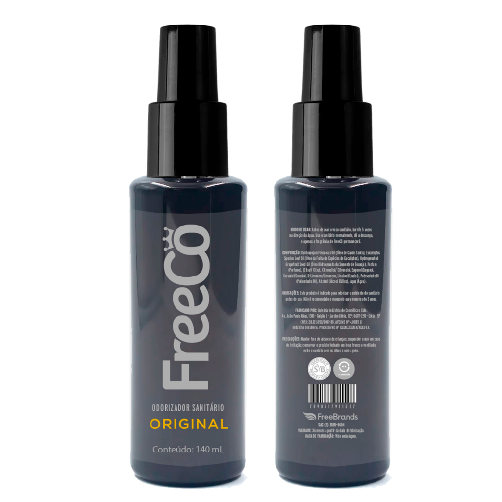 FreeCô Bloqueador de Odores Original Black 140ml em Oferta na Shopee