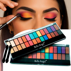 Paleta de Sombras Belle Angel B105 28 Cores Coloridas Tons Matte e Cintilante