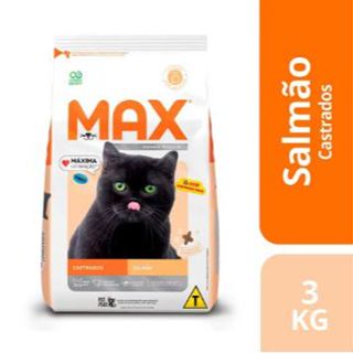 Ração Max Gatos Castrados Salmão 3kg em Oferta na Shopee