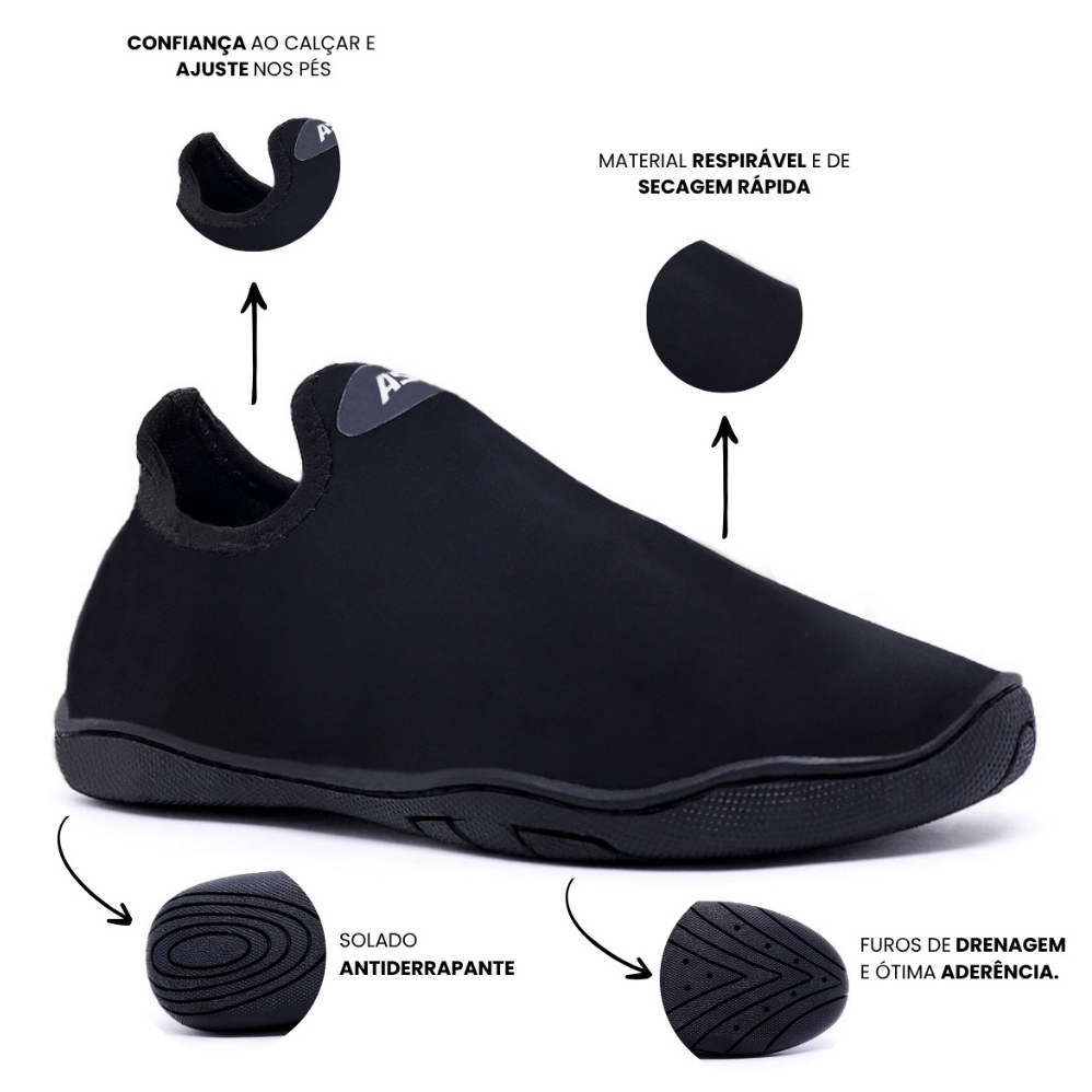 Sapatilha Aquática Unissex Pesca Trilha Natação Hibrida Neoprene Rapel