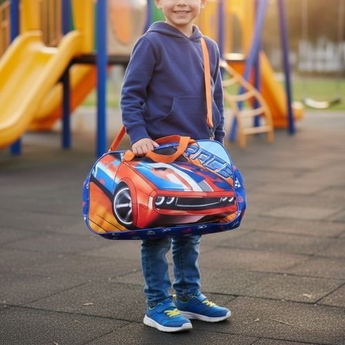 Bolsa Infantil Para Viagem e Passeio Race Carro Corrida em Oferta na Shopee