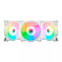 Kit Ventoinhas Pichau Dual Ring P1, ARGB, 3x120mm, Branca + Controladora, PG-DRP-WH01