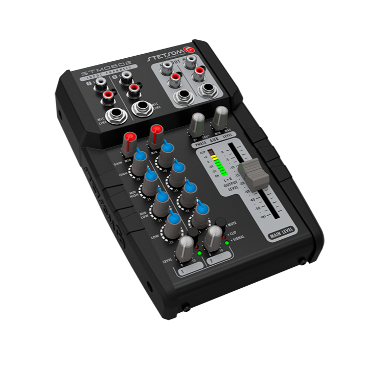 Mesa de Som Automotivo Stetsom STM0602 2 Canais 12V Equalizador de 4 bandas Auxliar RCA P10