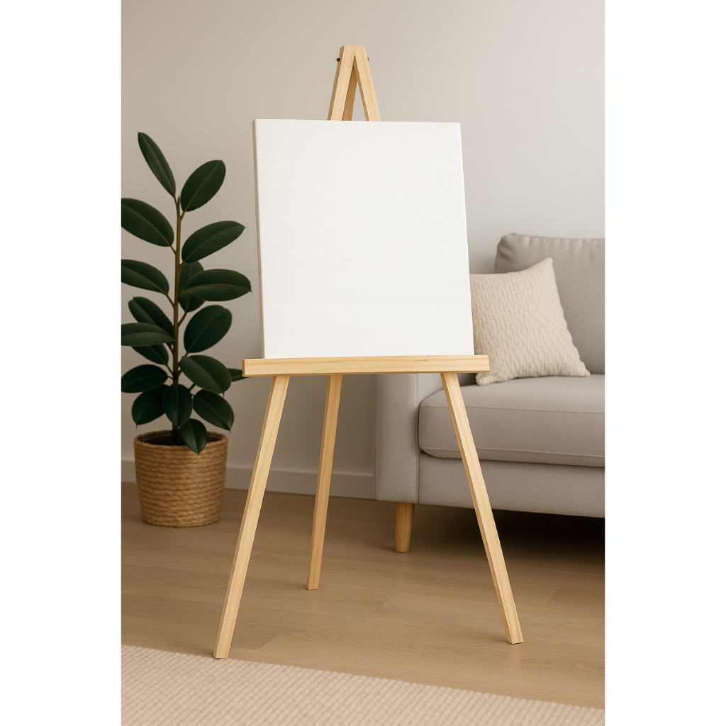 Cavalete Tripé em Madeira Natural para Decoração e Apoio em Oferta na Shopee