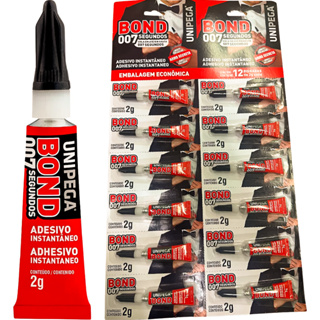 Cartela Super Cola Instantânea Com 12 Unidades Auto Poder De Fixação Couro Metal em Oferta na Shopee