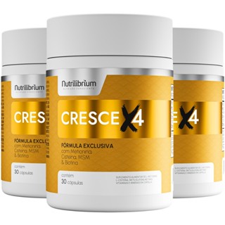 Kit 3x Cresce X4 Metionina Cisteína Biotina Cromo Zinco 90 Dias Nutrilibrium em Oferta na Shopee