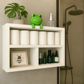 Nicho Para Banheiro Retangular Com Divisória Suporte Invisível 100% MDF Branco alta qualidade em Oferta na Shopee