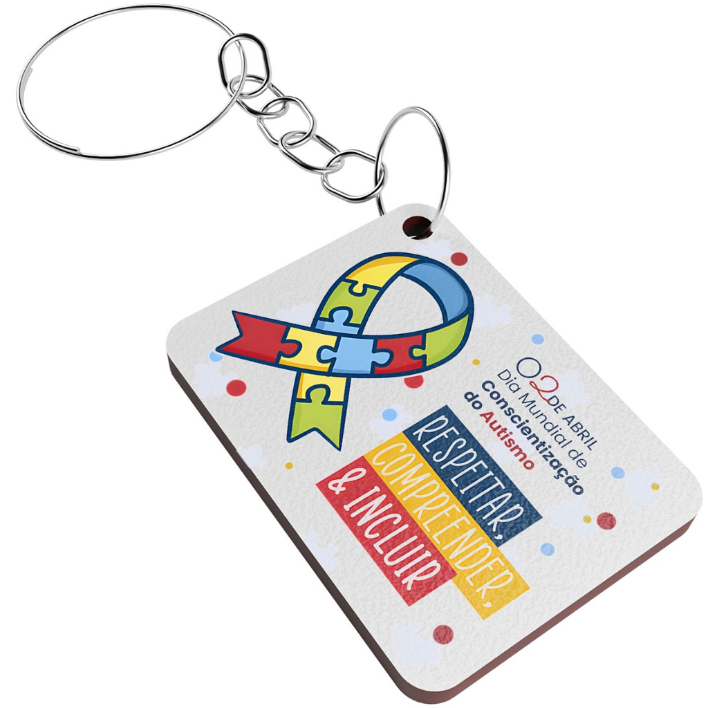 Lembrancinha Delicada Dia Conscientização do Autismo Chaveiro Mimo Mdf