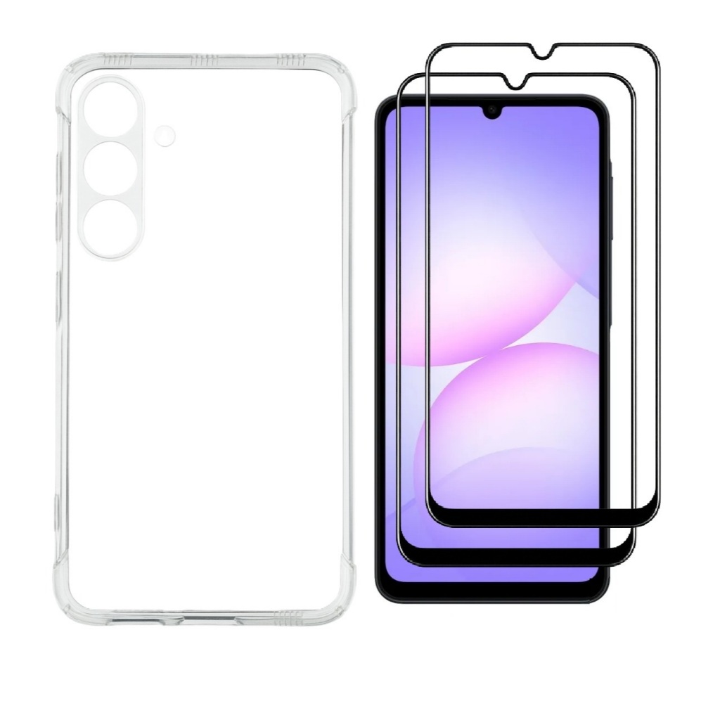 Para Samsung Galaxy A17 - 1 Capinha Capa Anti Impacto + 2 Peliculas de Vidro 3d Proteção de Tela