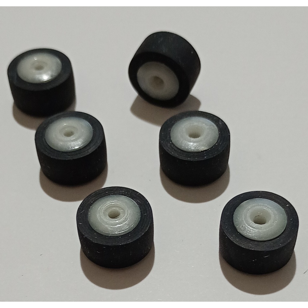 kit 5 peças rolo pressor para tape deck's furo fino 8mm x 13mm rádio k7 tape déck's