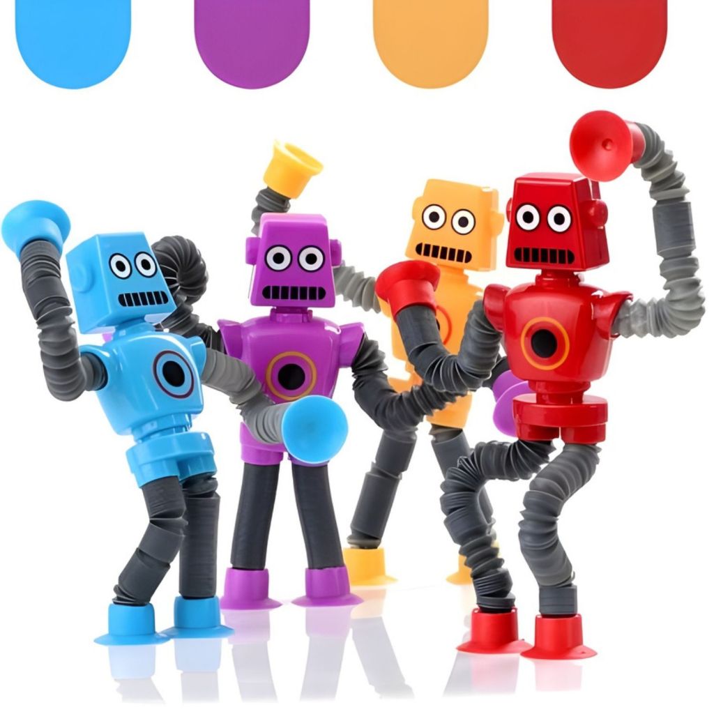 Kit 1 a 5 Robô Pop It Estica Puxa LED Ventosa Sensorial Anti Stress em Oferta na Shopee