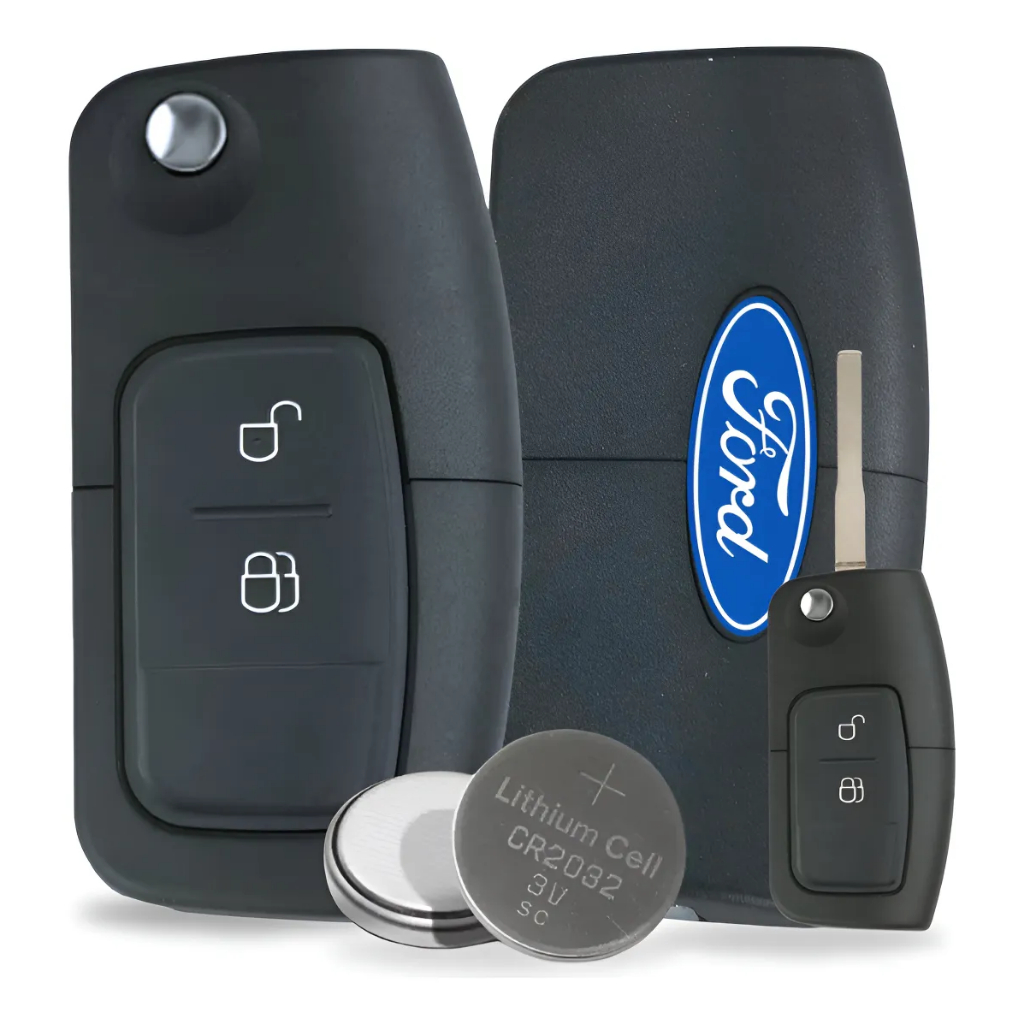 Chave Canivete Focus Ecosport Ford Fiesta 2bts Com Bateria
