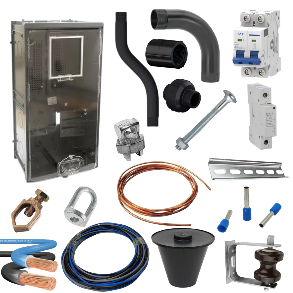 Kit Padrão Bifasico Completo Caixa Policarbonato Medidor Energia Cpfl B-1