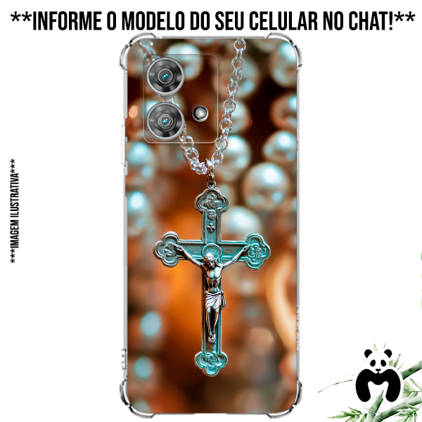 Capa Case Personalizadas Celular Santos Religião Rosario Terço Misterios da vida Fé Igreja Católica