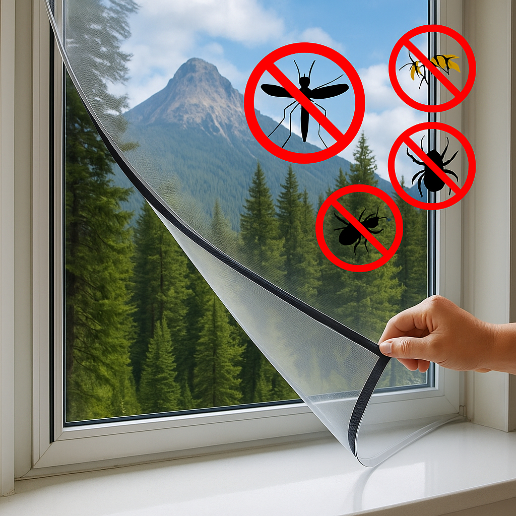 Tela Mosquiteira 150 x 180 cm Fita Dupla Face Removível Anti Mosquitos e Inseto para Janelass em Oferta na Shopee