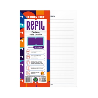 Refil Caderno De Disco Iscool Inteligente Pautado SOLID Cores 100 Folhas 90g Médio em Oferta na Shopee