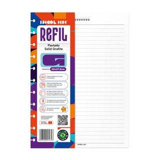 Refil Caderno De Disco Inteligente Iscool Pautado SOLID Cores 100 Folhas 90g Grande em Oferta na Shopee