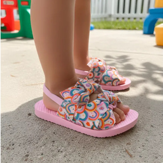 Sandália Infantil Bebê Menina Baby Laço Duplo Estampa Confortável Leve Antiderrapante em Oferta na Shopee