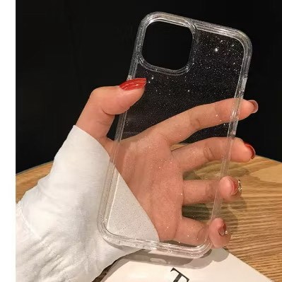 Capa Transparente de Acrílico com Glitter Cristal para iPhone