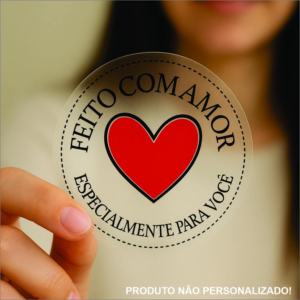 150un Adesivos Vinil Transparente Feito Especialmente Pra Você em Oferta na Shopee