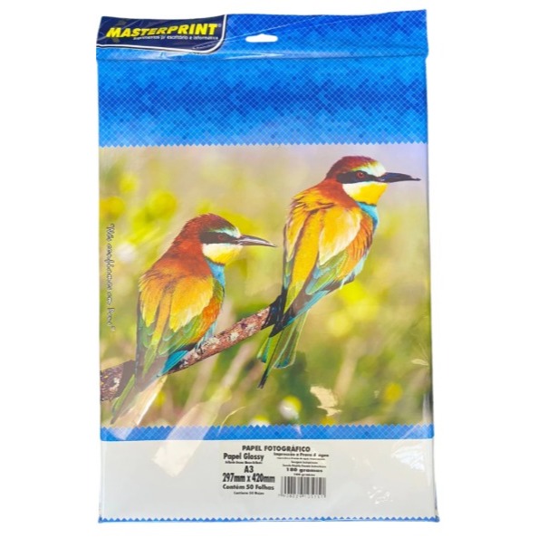 Papel Fotográfico A3 Glossy Masterprint 180g com 50 Folhas em Oferta na Shopee