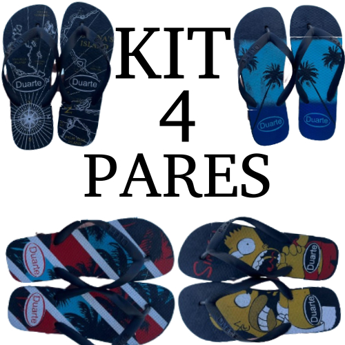 Kit 4 Pares de Chinelo Masculino Adulto Tira Grossa Mais Vendidos