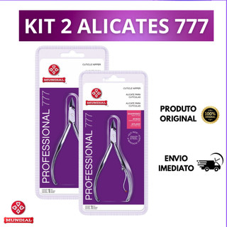 Kit 2 Alicates Cutícula Mundial 777 Profissional Inox Original esterilizável em autoclave afiado