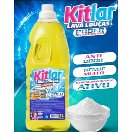 Lava Louças Neutro Kit Lar 2 e 5 Litros Poder Bicarbonato Rende Mais