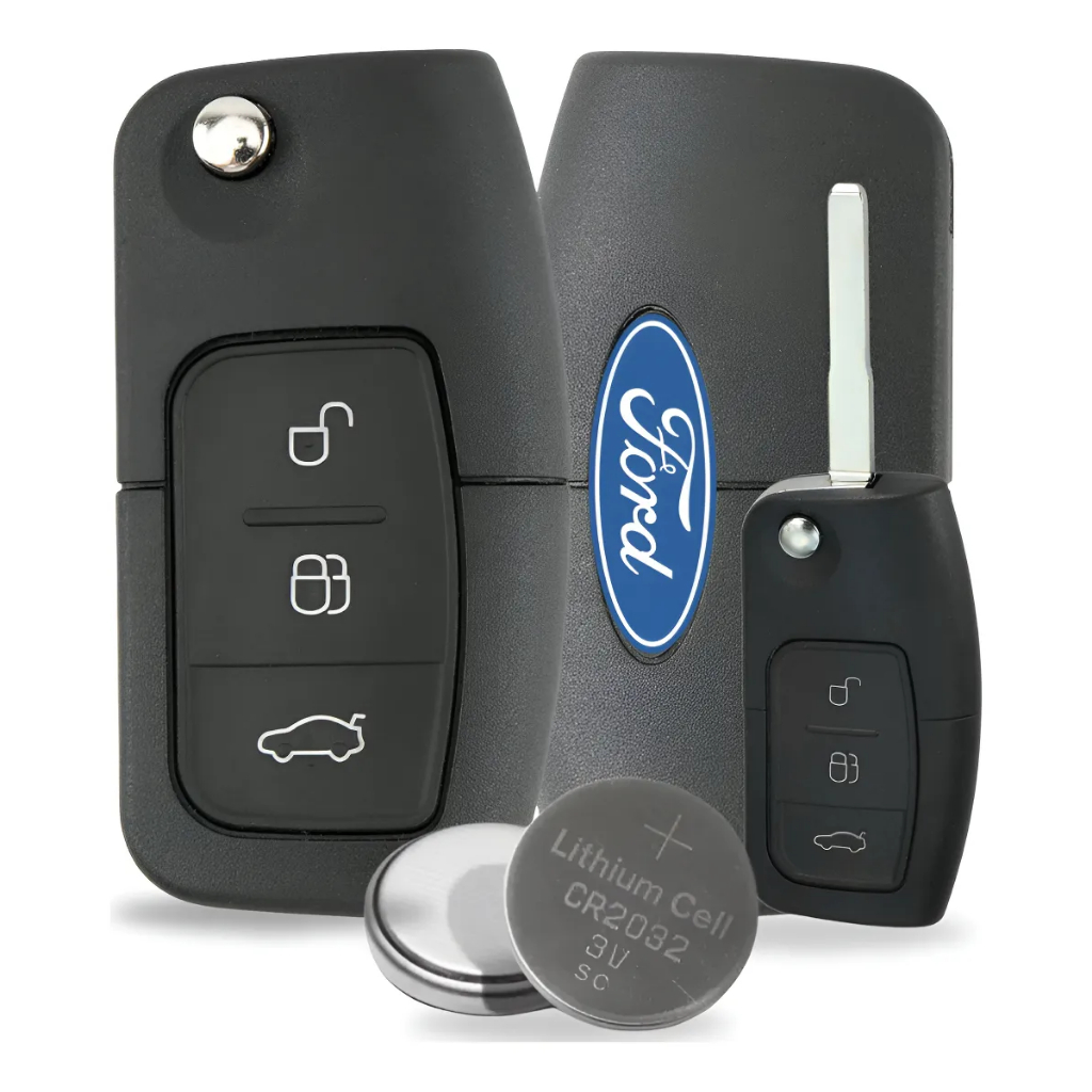 Chave Canivete Focus Ford New Fiesta 3 Botões Com Bateria