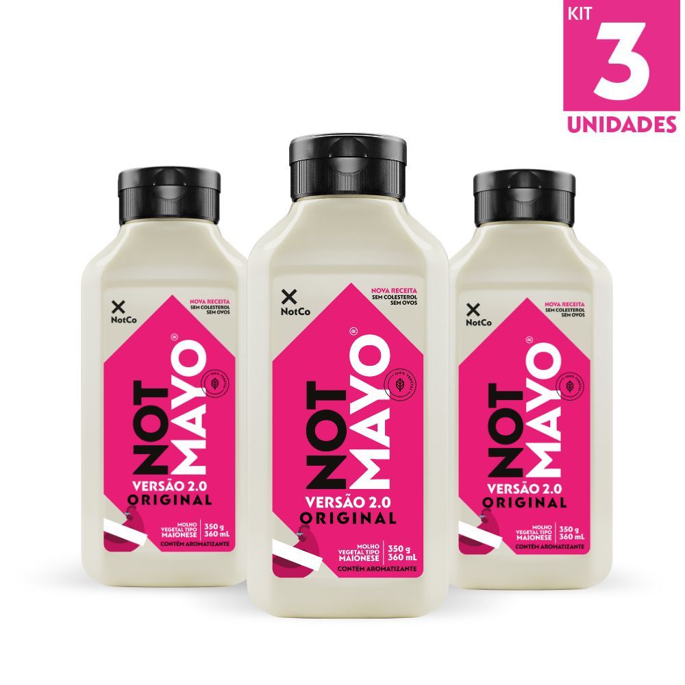 Kit Maionese Vegetal NotCo NotMayo Original Squeeze 350g