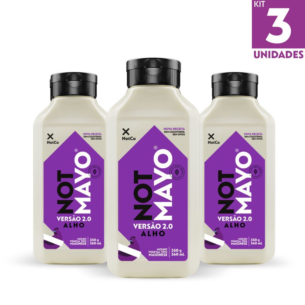 Kit Maionese Vegetal NotCo NotMayo Alho Squeeze 350g em Oferta na Shopee