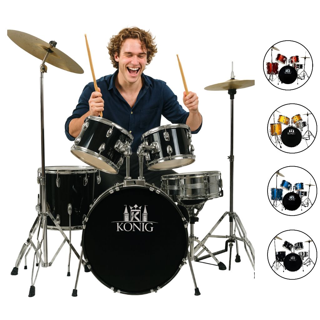 Bateria Acústica Musical 20 Polegadas Profissional Konig
