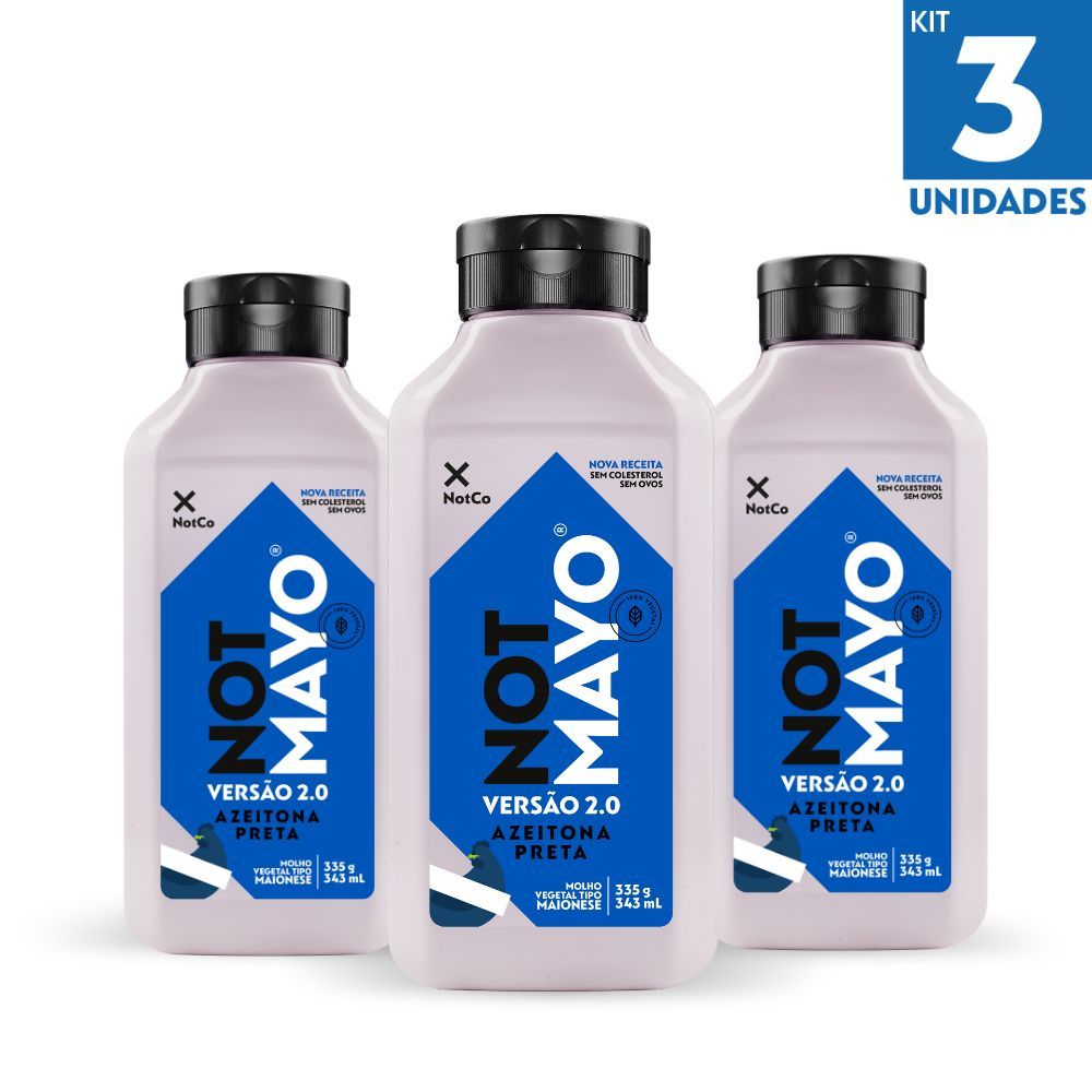 Kit Maionese Vegetal NotCo NotMayo Azeitona Preta Squeeze 335g em Oferta na Shopee