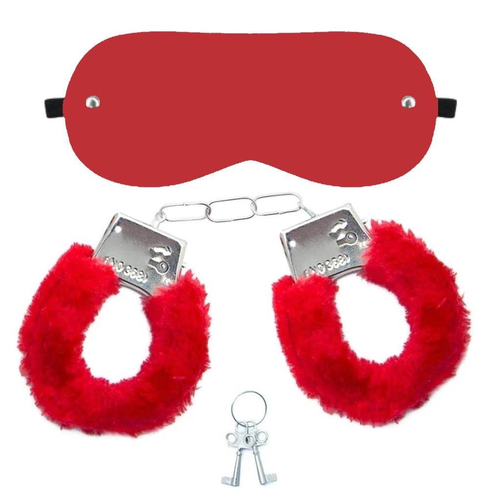 KIT Algemas VERMELHA + Venda Tapa Olhos VERMELHA - SEX SHOP em Oferta na Shopee