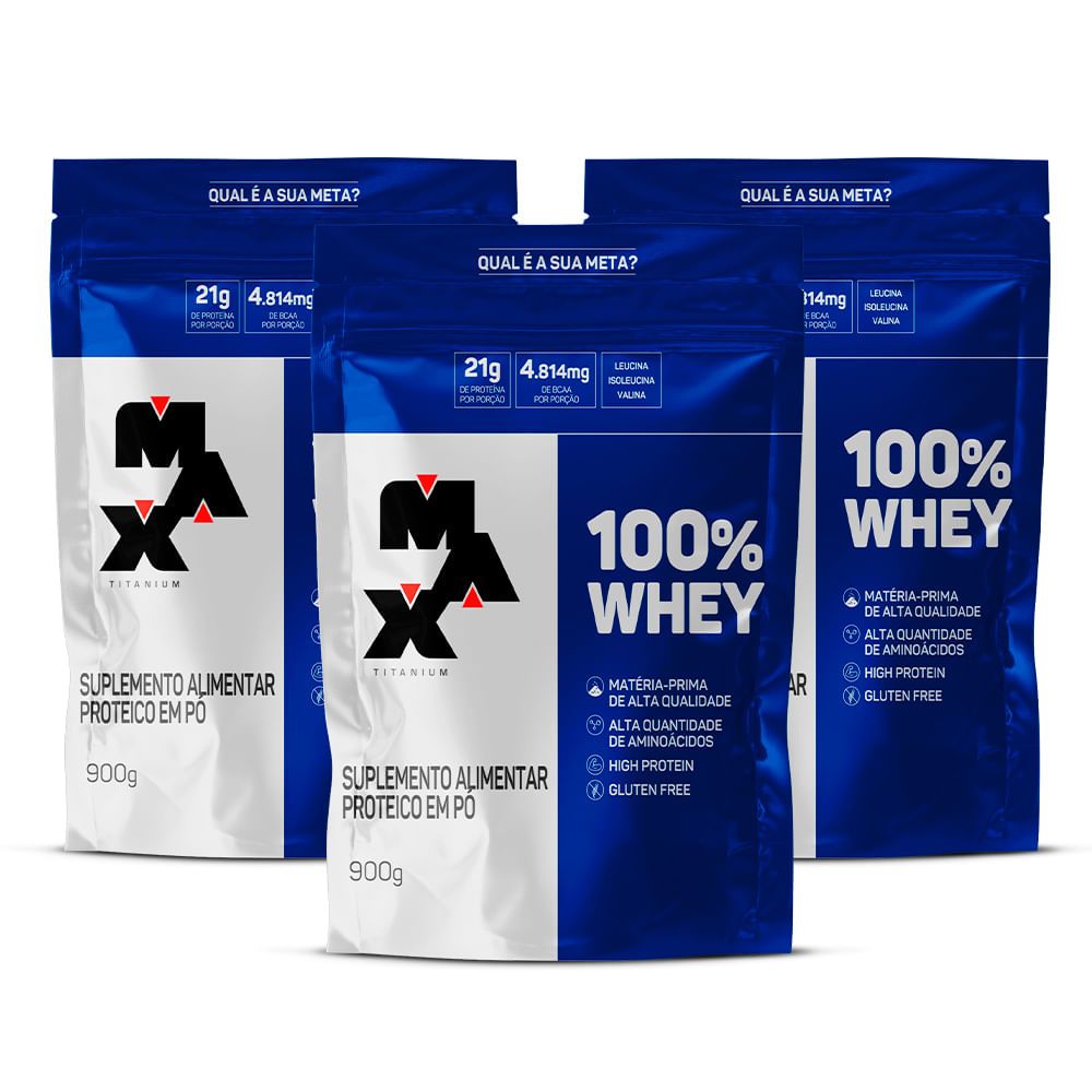 Whey Concentrado 100% Max Titanium 900g Original em Oferta na Shopee