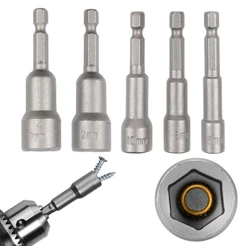 Soquete Canhão Bits Ponta Para Parafusadeira Jogo 6 A 13 Mm Kit 5 Pçs