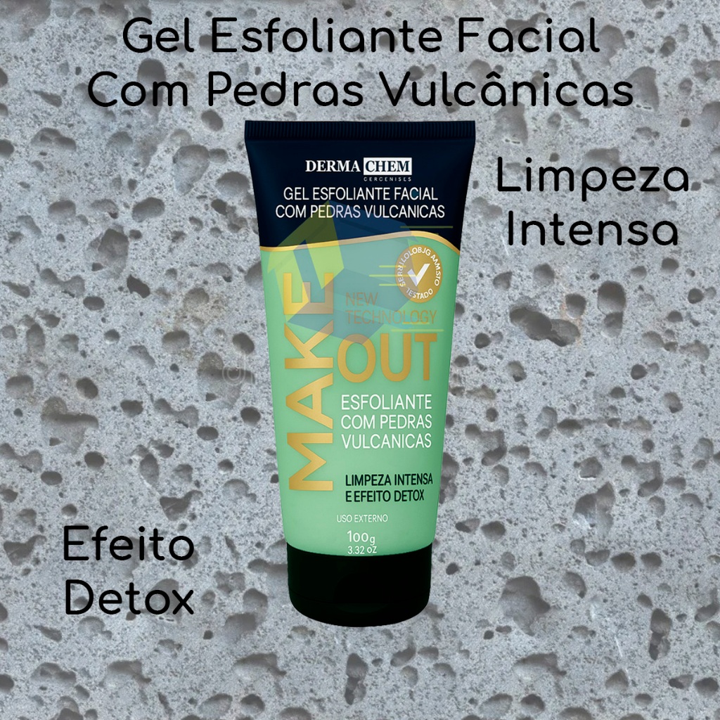 Esfoliante Facial Com Pedras Vulcânicas Dermachem Make Out 100g