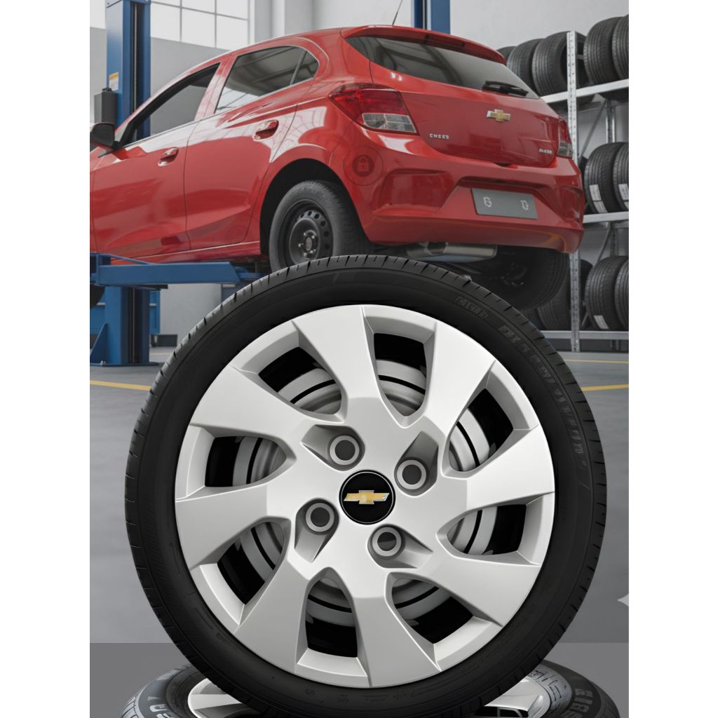 Jogo Calota Aro 14 Corsa Celta Onix Prisma Gm 2014 2015 2016 Calota de Roda Hatch Sedan Classic