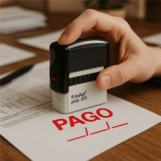 Carimbo Pago Com Data Tinta Vermelha Trodat 4911 P2 Vermelho em Oferta na Shopee