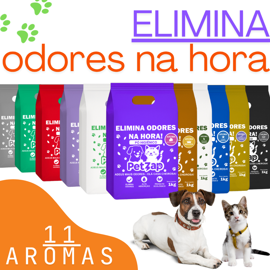 Eliminador de Odores Pó Higiênico para Cães e Gatos Alta Absorção