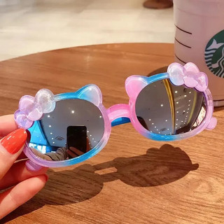 Princesa de Óculos de Sol Infantil Feminino Estilo Gatinho Hello Kitty Com Proteção Solar UV400