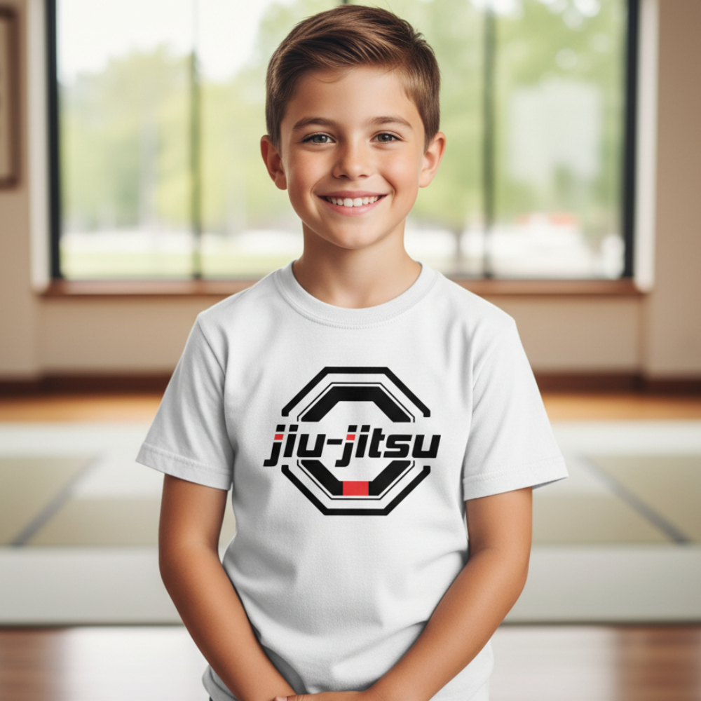Camiseta Infantil Unissex Jiu Jitsu 100% Algodão Juvenil Estampada Personagens e Desenhos