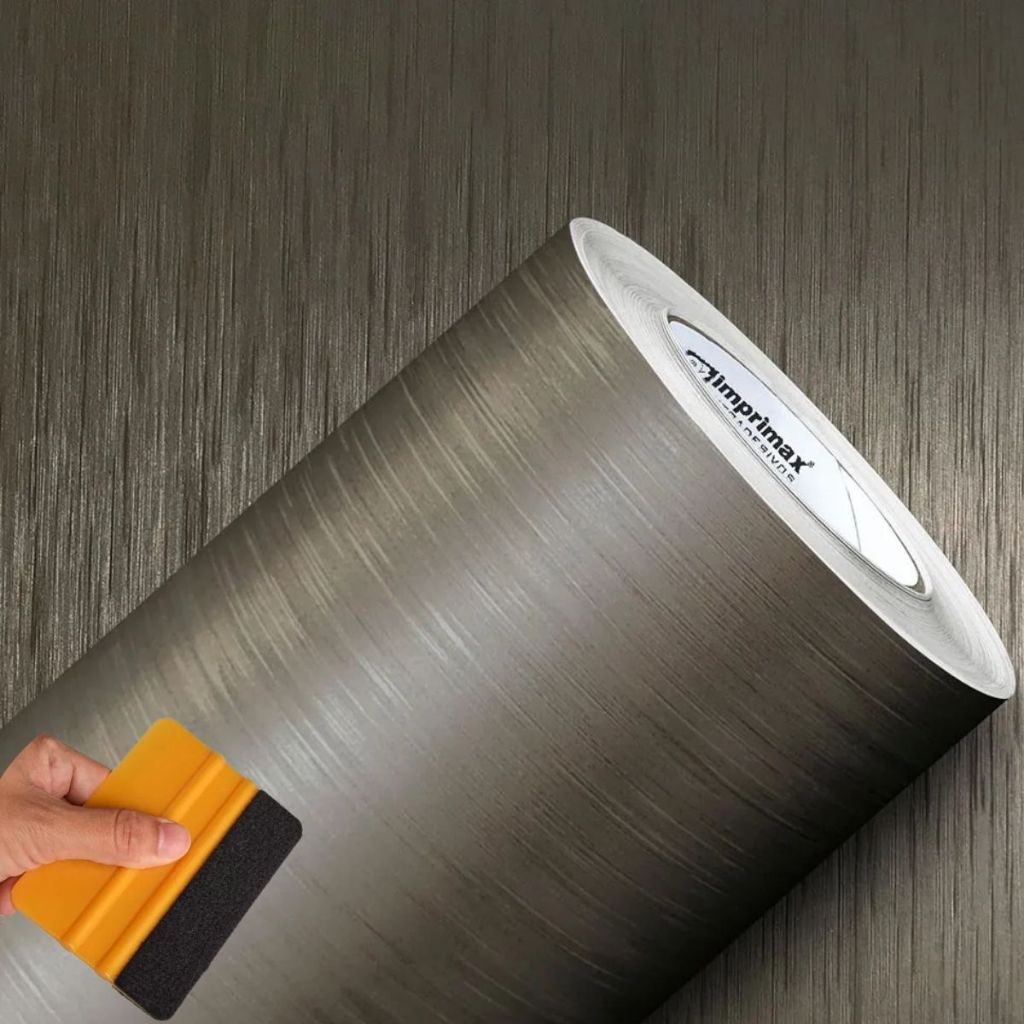 Adesivo Vinil Aço Escovado Titânio Imprimax - Diversos Tamanhos Largura de 60cm + Espátula