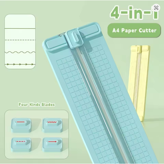 Guilhotina  4 em 1 Cortador De Papel A4 Portátil Fácil Manuseio Escritório