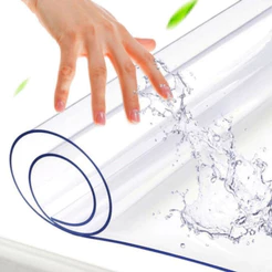 Toalha de Mesa Plástico PVC Espessura 0,30mm 4 a 8 Lugares Transparente Cristal Impermeável Térmica