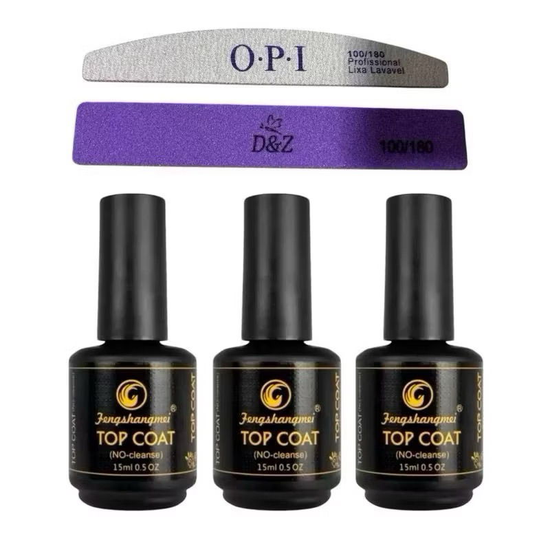 KIT 2 Top Coat Profissional 15ml Extra Bilho Unha Gel Acrigel Fibra Porcelana em Oferta na Shopee