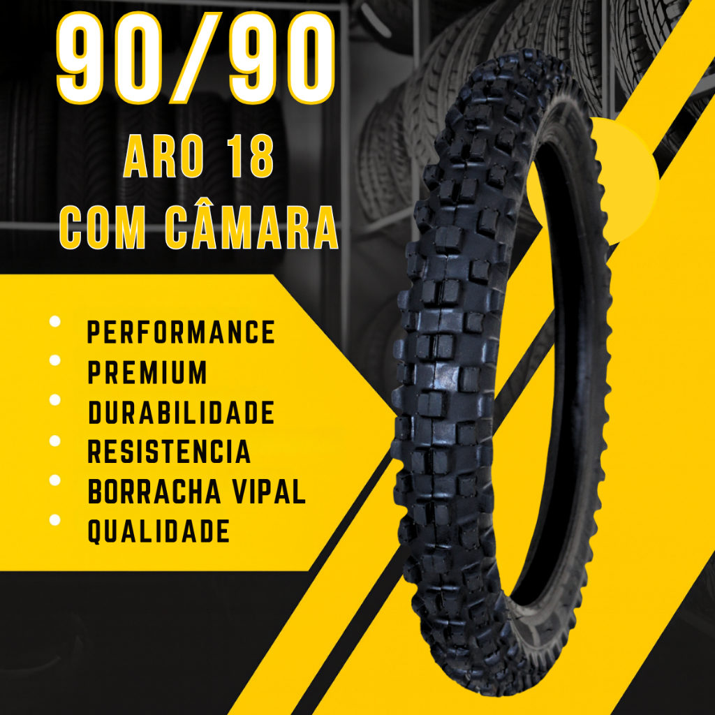 Pneu Traseiro Trilha Off-Road Aro 18 90/90-18 51 M Honda CG 125 150 160 Titan Fan Yamaha YBR 125 em Oferta na Shopee